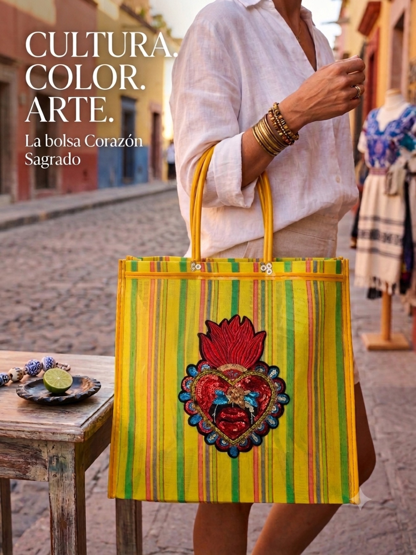 Bolsa Mercado · Parche Corazón Sagrado