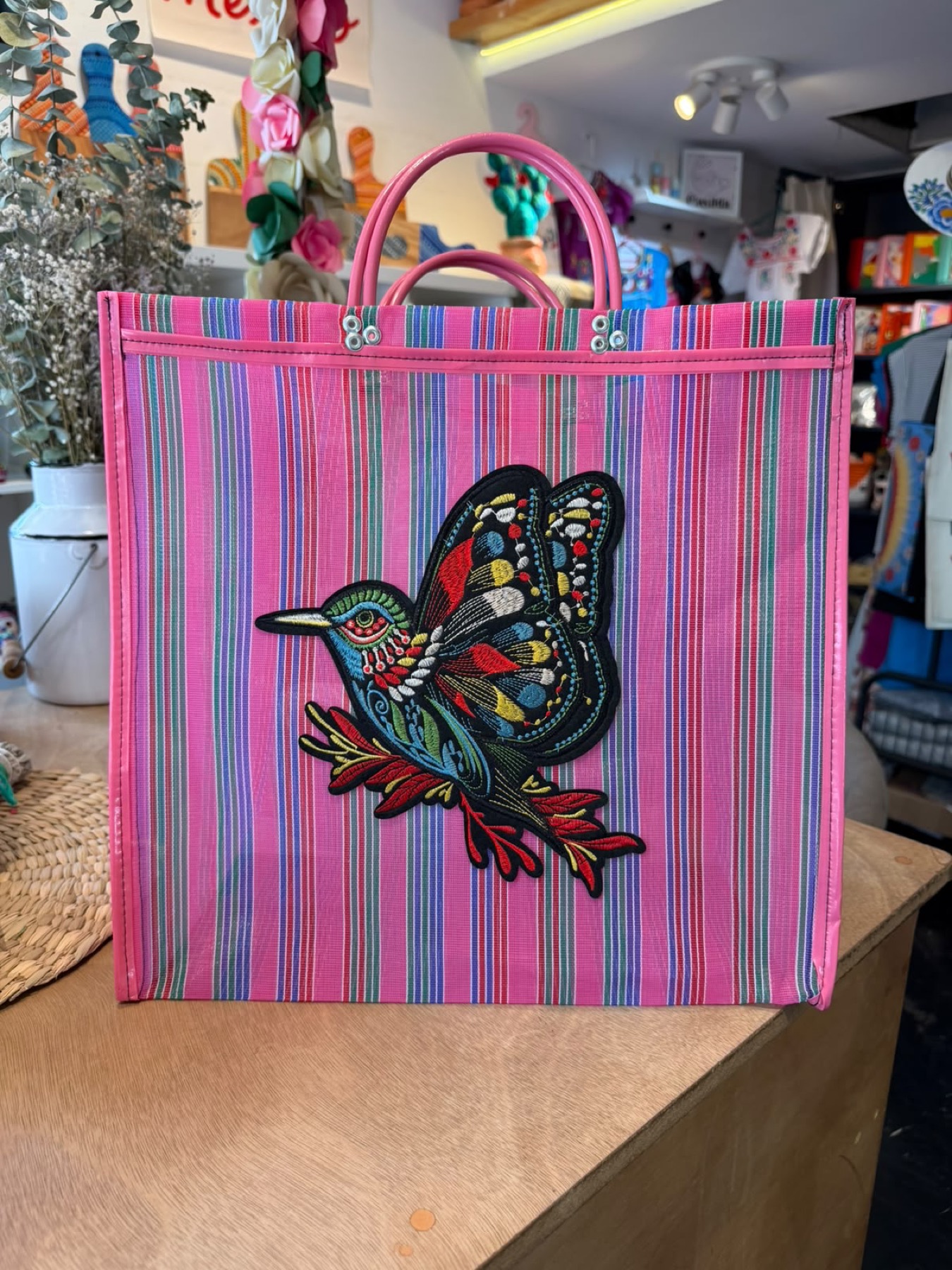 Bolsa Mercado · Parche Colibrí
