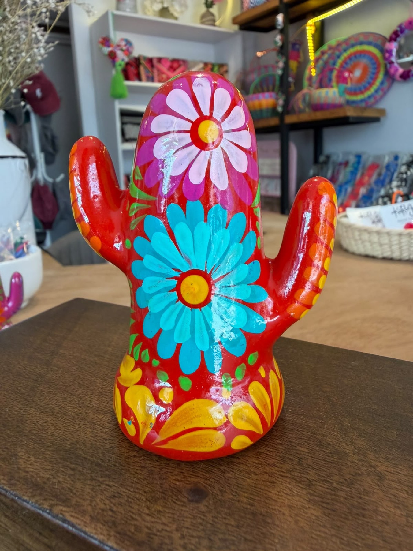 Salero cactus colorido · Pintado a mano · color según foto