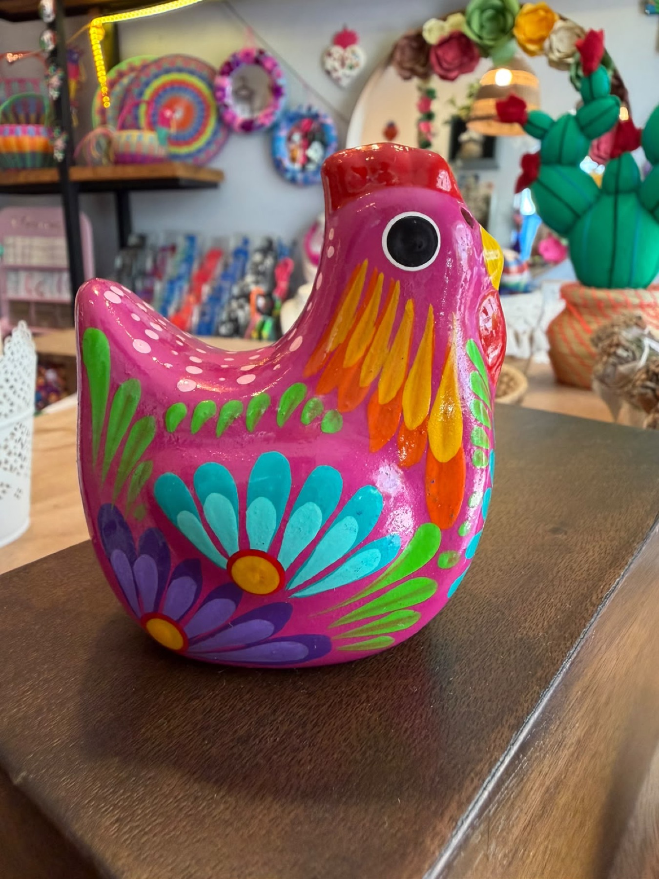 Salero gallina colorida · Pintado a mano · color según foto