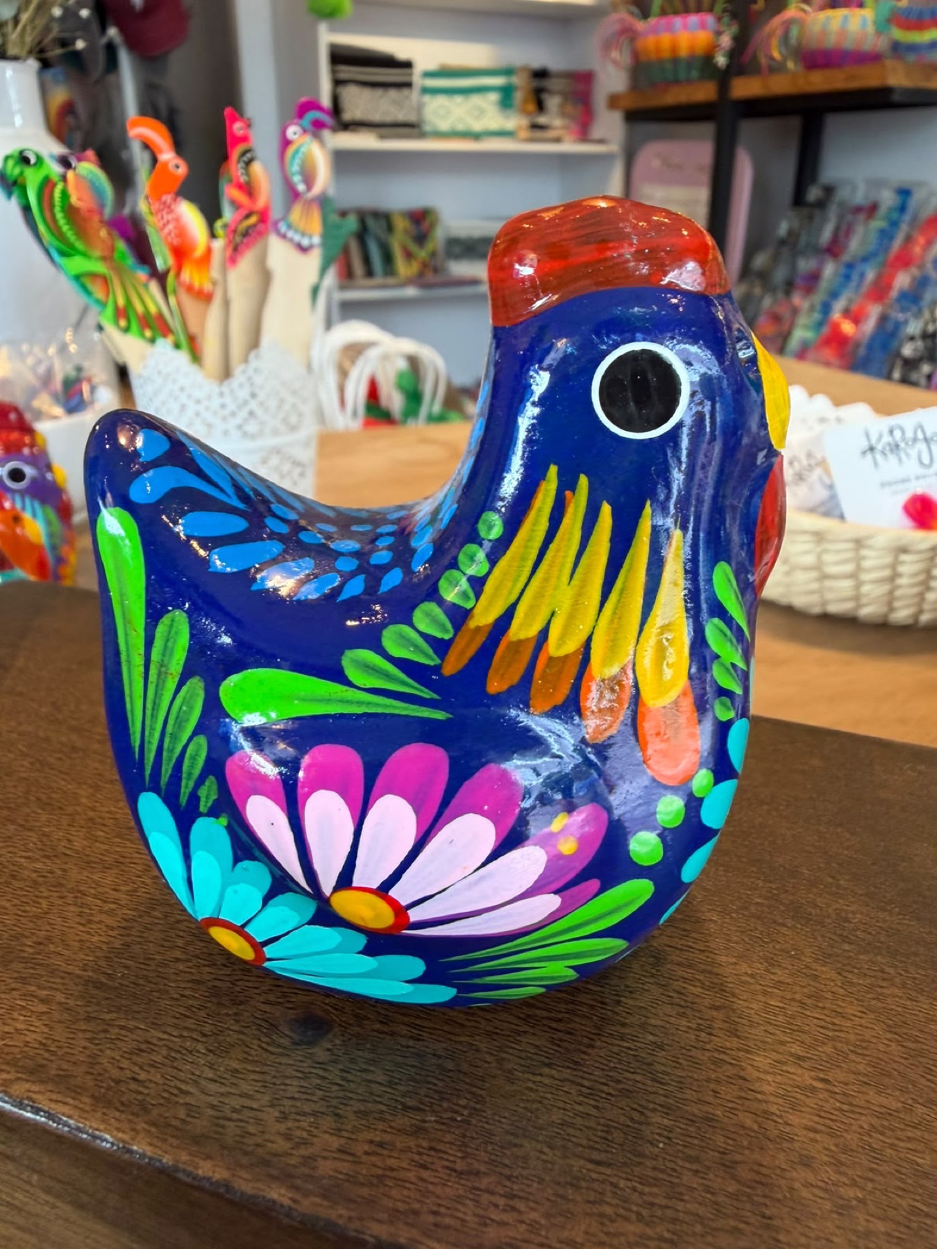 Salero gallina colorida · Pintado a mano · color según foto