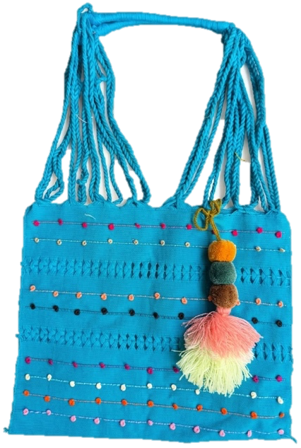 Bolsa chica telar chiapas — Bolsas de telar de bolitas