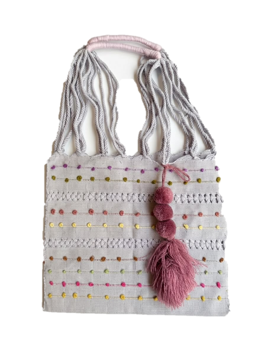 Bolsa chica telar chiapas — Bolsas de telar de bolitas