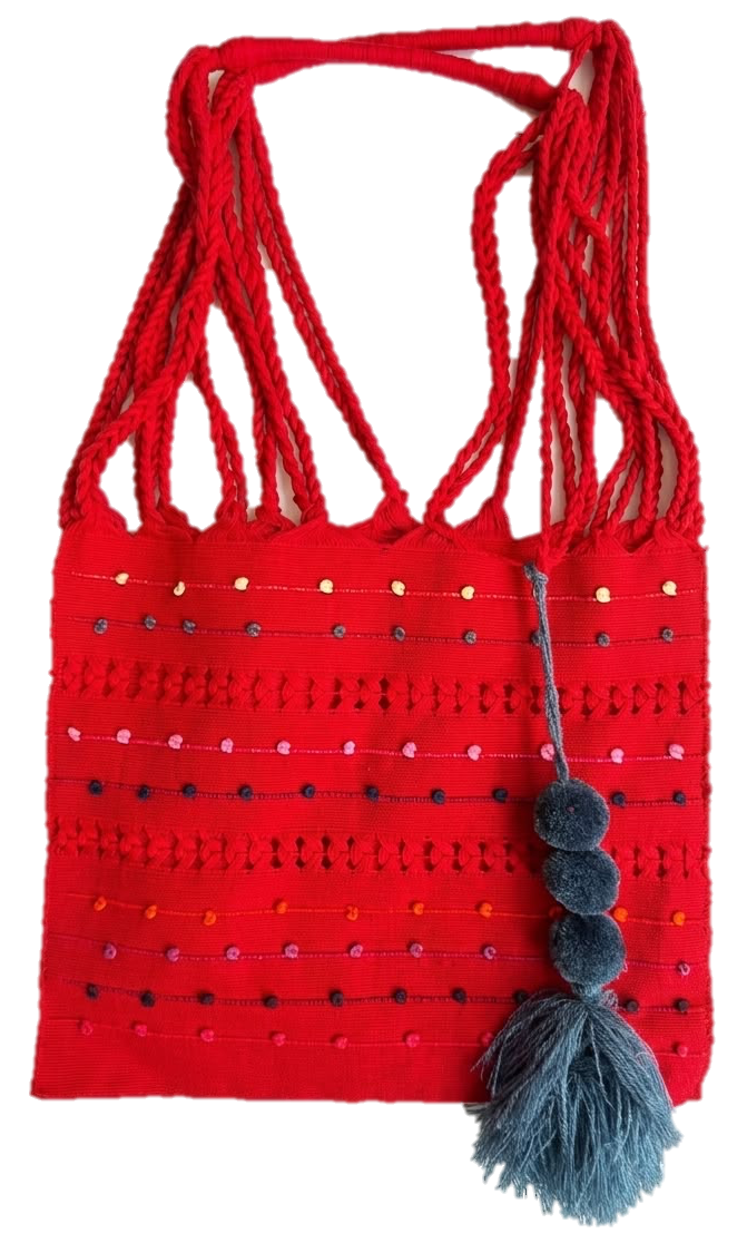 Bolsa chica telar chiapas — Bolsas de telar de bolitas