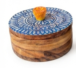 TORTILLERO MADERA OAXACA FLOR — Artesanías de madera hechas en Oaxaca
