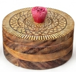 TORTILLERO MADERA OAXACA FLOR — Artesanías de madera hechas en Oaxaca