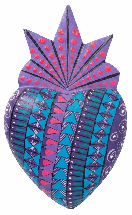 CORAZON MILAGRITO MADERA CHICO — Artesanías de madera hechas en Oaxaca